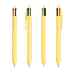 Stylo Personnalisé Unique et Créatif 4 Couleurs Pastel BIC® Matières : plastique Couleurs : jaune pastel 2