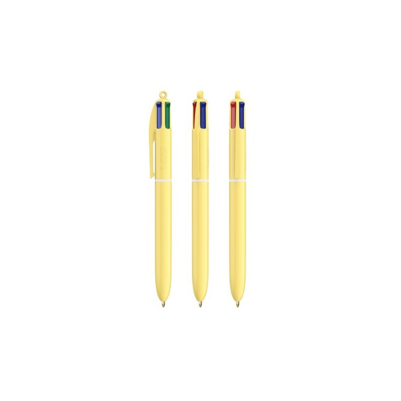 Stylo Personnalisé Unique et Créatif 4 Couleurs Pastel BIC® Matières : plastique Couleurs : jaune pastel personnalisation sur me