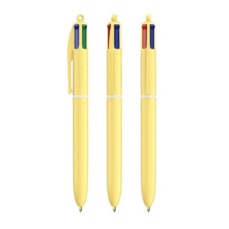 Stylo Personnalisé Unique et Créatif 4 Couleurs Pastel BIC® Matières : plastique Couleurs : jaune pastel personnalisation sur me