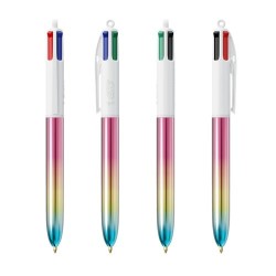Stylo Multicouleurs Personnalisé Éco-responsable 4 Couleurs Gradient BIC® Matières : plastique Couleurs : turquoise 2