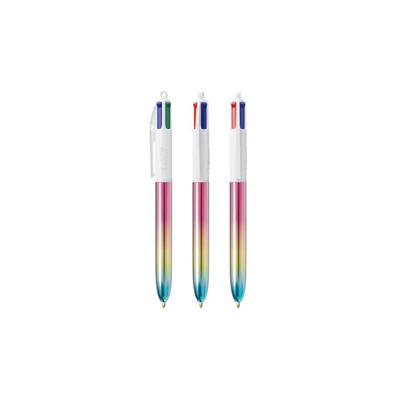 Stylo Multicouleurs Personnalisé Éco-responsable 4 Couleurs Gradient BIC® Matières : plastique Couleurs : turquoise cadeau entre
