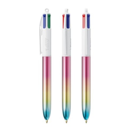 Stylo Multicouleurs Personnalisé Éco-responsable 4 Couleurs Gradient BIC® Matières : plastique Couleurs : turquoise cadeau entre
