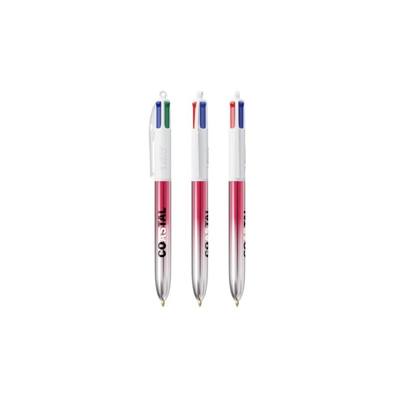 Stylo Publicitaire Bicolor à 4 Couleurs BIC® Matières : plastique Couleurs : bleu cadeau entreprise pas cher