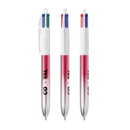 Stylo Publicitaire Bicolor à 4 Couleurs BIC® Matières : plastique Couleurs : bleu cadeau entreprise pas cher