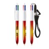 Stylo publicitaire 4 Couleurs® avec lanyard - Édition Flags BIC® Matières : plastique Couleurs : jaune impression logo haute qua
