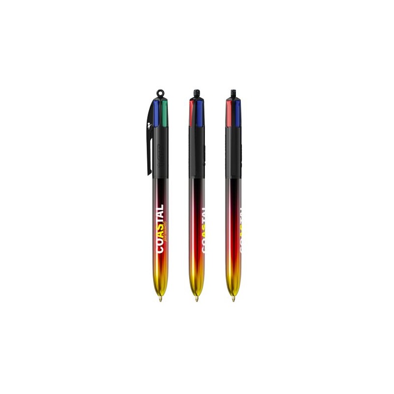 Stylo Éco-responsable 4 Couleurs® Personnalisé - BIC® Flags Collection Matières : plastique Couleurs : jaune impression logo hau