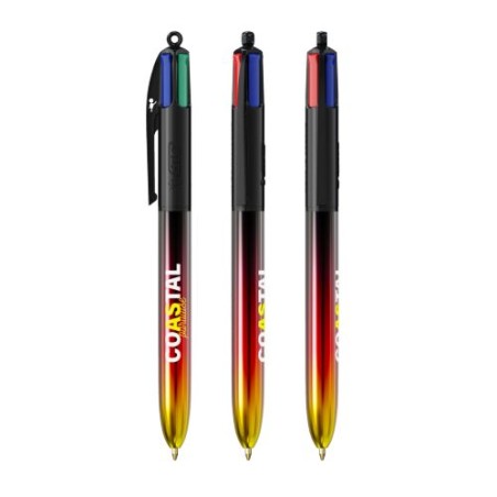 Stylo Éco-responsable 4 Couleurs® Personnalisé - BIC® Flags Collection Matières : plastique Couleurs : jaune impression logo hau