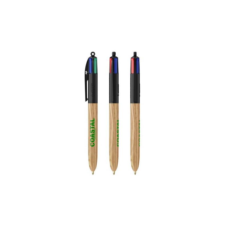 BIC® 4 Couleurs Wood Style avec Lanyard