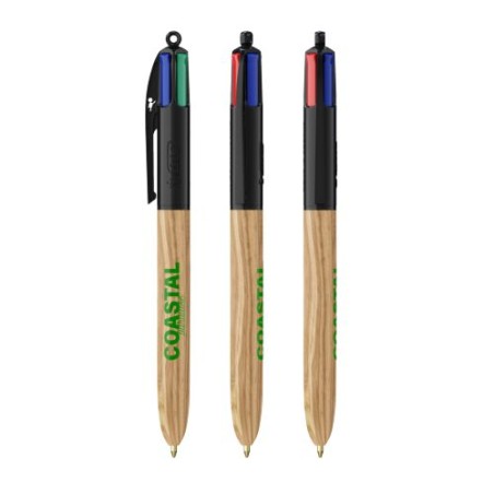 BIC® 4 Couleurs Wood Style avec Lanyard