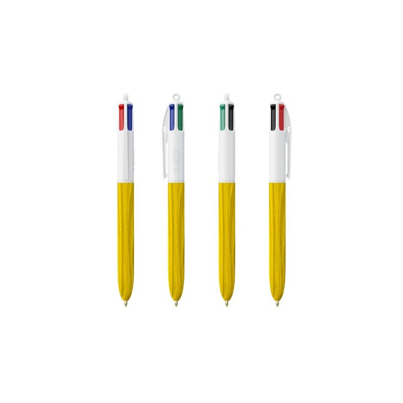Stylo Éco-responsable 4 Couleurs en Bois avec Lanière BIC® Matières : plastique Couleurs : blanc goodies entreprise design