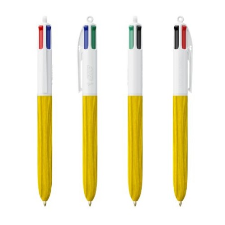 Stylo Éco-responsable 4 Couleurs en Bois avec Lanière BIC® Matières : plastique Couleurs : blanc goodies entreprise design