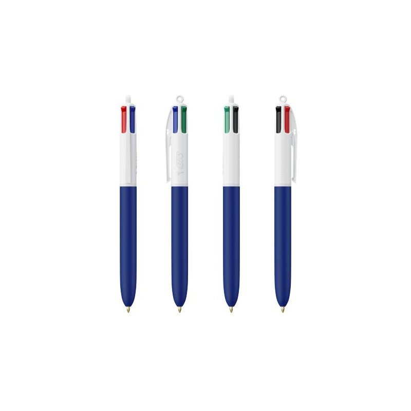 Stylo personnalisé multicouleurs avec lanyard BIC® 4 Couleurs Soft Matières : plastique Couleurs : blanc objet promotionnel éco-