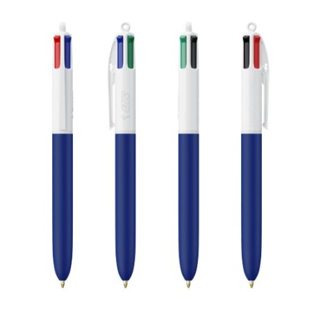Stylo personnalisé multicouleurs avec lanyard BIC® 4 Couleurs Soft Matières : plastique Couleurs : blanc objet promotionnel éco-