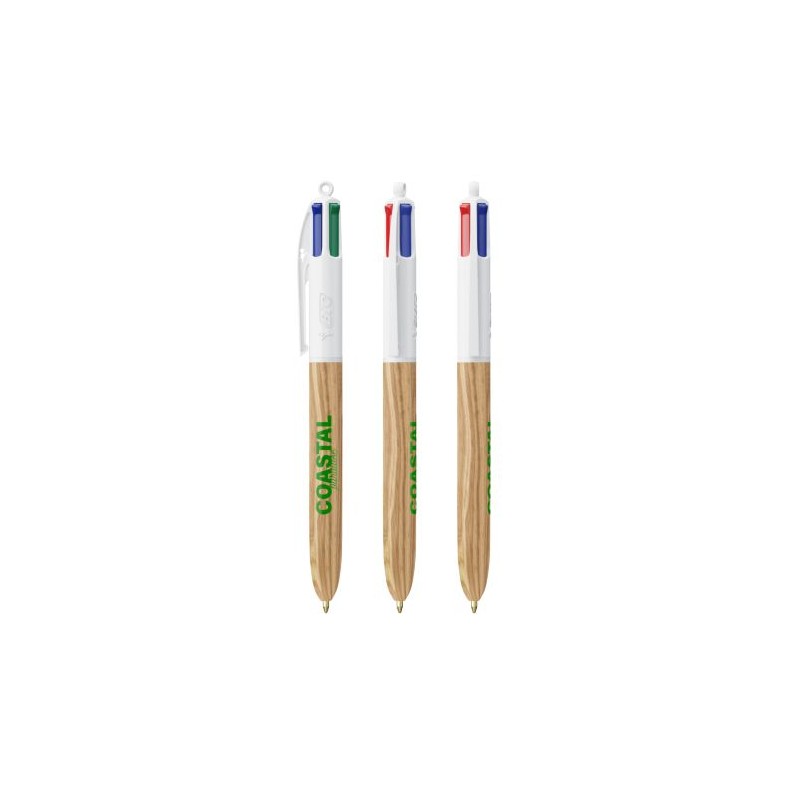 Stylo Éco-responsable 4 Couleurs Personnalisé Wood Style BIC® Matières : plastique Couleurs : naturel