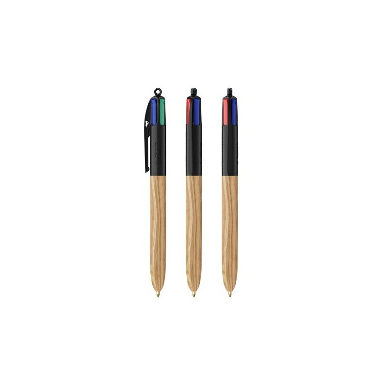 Stylo BIC® 4 Couleurs Wood Style - Élégance Durable