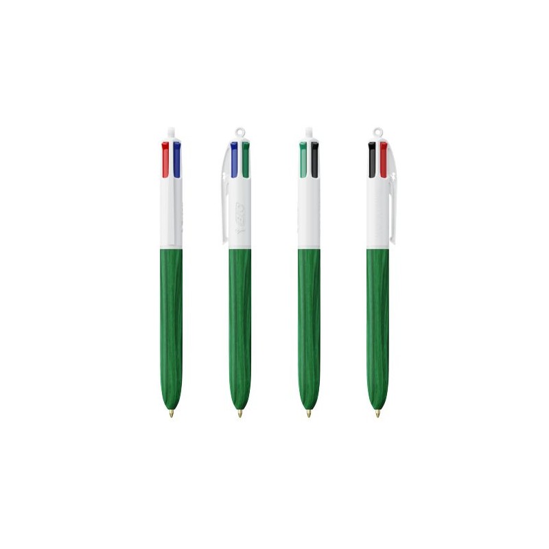 Stylo Éco-responsable 4 Couleurs Personnalisé Wood Style BIC® Matières : plastique Couleurs : blanc personnalisation rapide en F