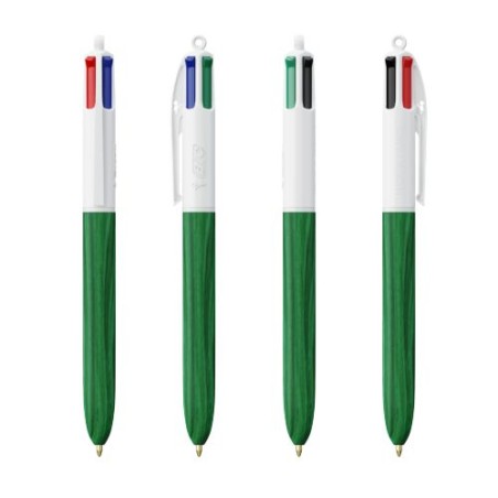 Stylo Éco-responsable 4 Couleurs Personnalisé Wood Style BIC® Matières : plastique Couleurs : blanc personnalisation rapide en F
