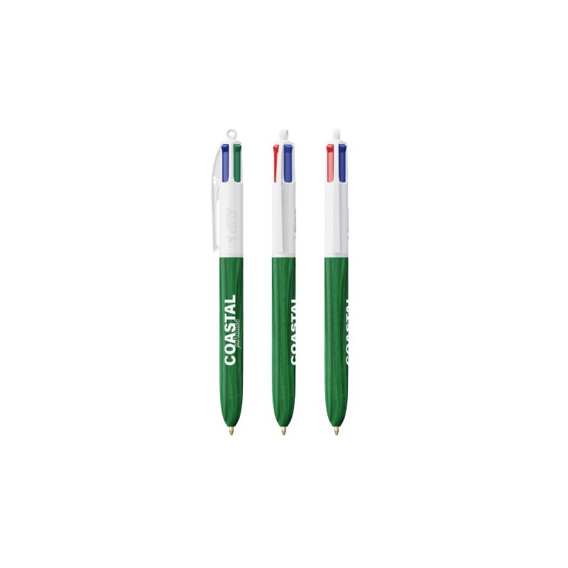 Stylo Éco-responsable 4 Couleurs Personnalisé Wood Style BIC® Matières : plastique Couleurs : blanc goodies entreprise design