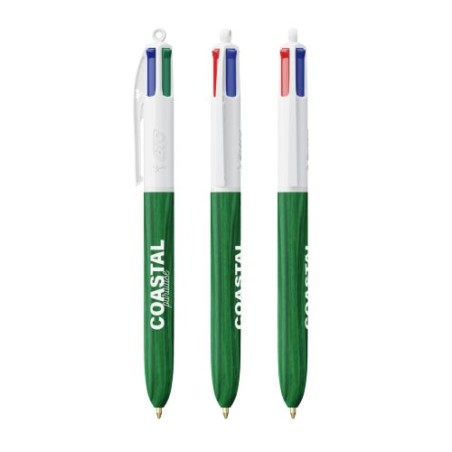Stylo Éco-responsable 4 Couleurs Personnalisé Wood Style BIC® Matières : plastique Couleurs : blanc goodies entreprise design