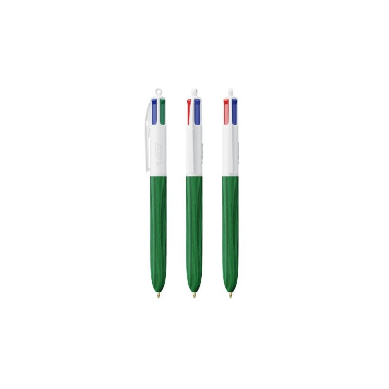 Stylo Éco-responsable 4 Couleurs Personnalisé Wood Style BIC® Matières : plastique Couleurs : blanc objet promo petit budget