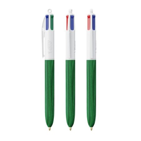 Stylo Éco-responsable 4 Couleurs Personnalisé Wood Style BIC® Matières : plastique Couleurs : blanc objet promo petit budget