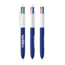 Stylo Éco-responsable Personnalisé 4 Couleurs Soft BIC® Matières : plastique Couleurs : blanc