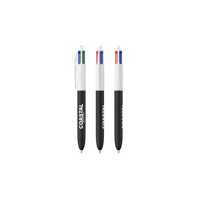 Stylo Éco-responsable Personnalisé 4 Couleurs Soft BIC® Matières : plastique Couleurs : blanc accessoire événementiel unique