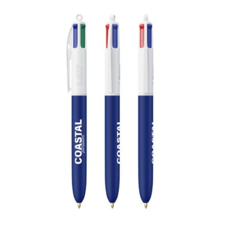 Stylo Éco-responsable Personnalisé 4 Couleurs Soft BIC® Matières : plastique Couleurs : blanc cadeau entreprise pas cher