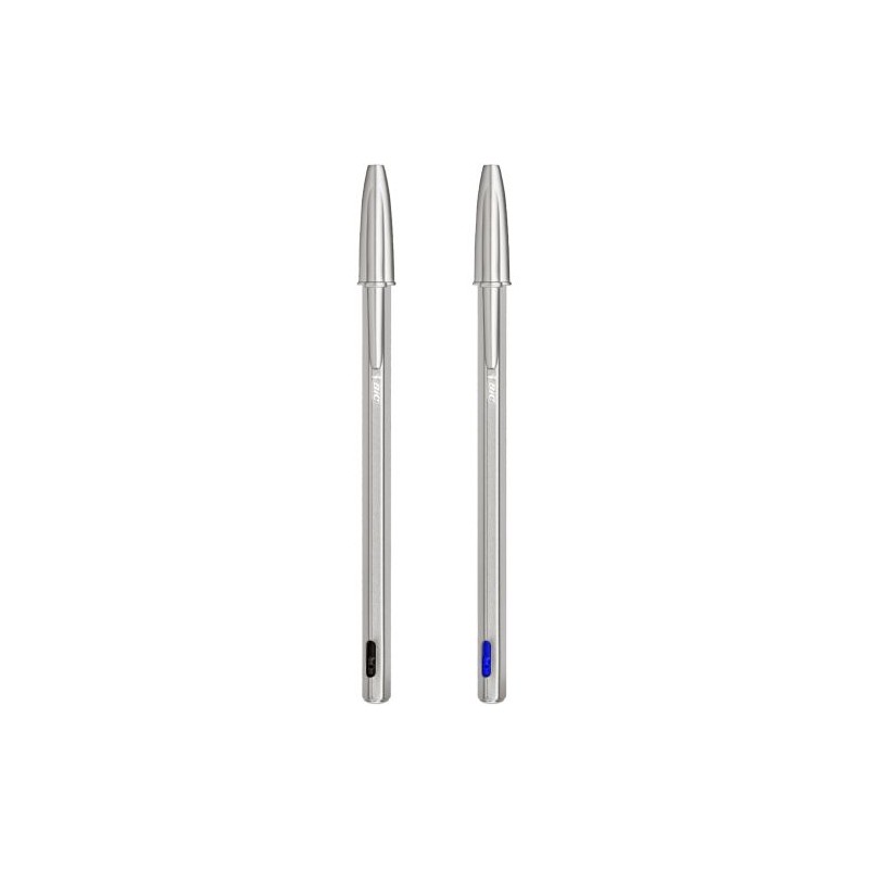 Stylo bille personnalisé durable BIC® Cristal® Re New Matières : métal Couleurs : métal marquage laser ultra précis