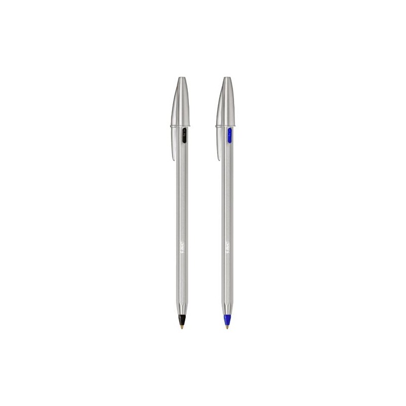Stylo bille personnalisé durable BIC® Cristal® Re New Matières : métal Couleurs : métal livraison express 24h 48h