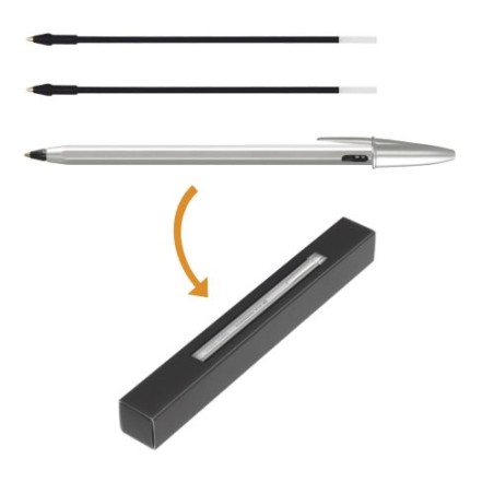 Stylo bille personnalisé durable BIC® Cristal® Re New Matières : métal Couleurs : métal cadeau collaborateur premium