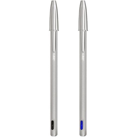 Stylo bille personnalisé durable BIC® Cristal® Re New Matières : métal Couleurs : métal impression haute définition