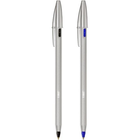 Stylo bille personnalisé durable BIC® Cristal® Re New Matières : métal Couleurs : métal objet promotionnel éco-responsable