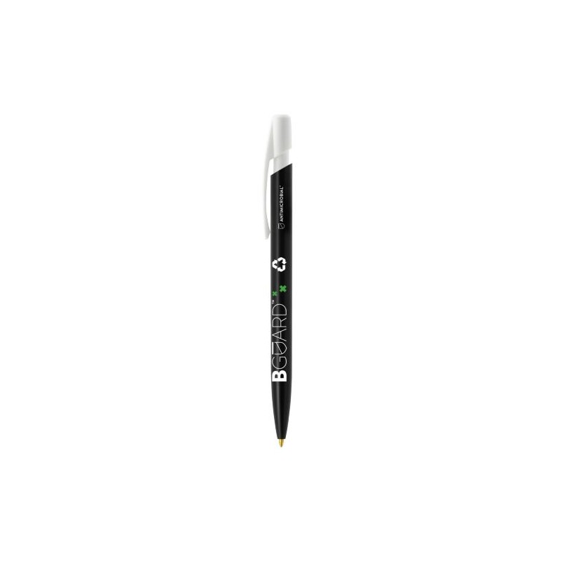 Stylo bille personnalisé antimicrobien  BIC® Media Clic BGUARD™ Matières : plastique Couleurs : noir marquage laser ultra précis