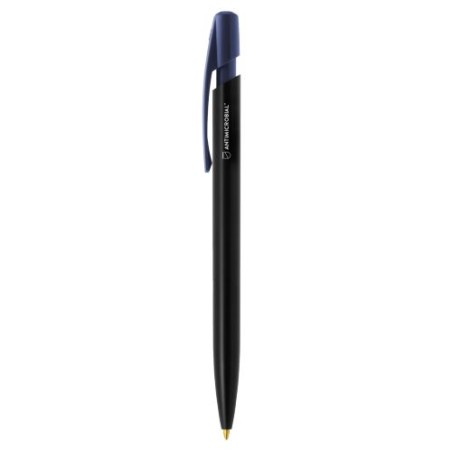 Stylo bille personnalisé antimicrobien  BIC® Media Clic BGUARD™ Matières : plastique Couleurs : noir impression logo haute quali