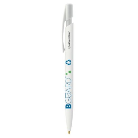 Stylo bille personnalisé antimicrobien  BIC® Media Clic BGUARD™ Matières : plastique Couleurs : blanc cadeau entreprise pas cher