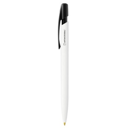Stylo bille personnalisé antimicrobien  BIC® Media Clic BGUARD™ Matières : plastique Couleurs : blanc personnalisation rapide en
