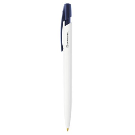 Stylo bille personnalisé antimicrobien  BIC® Media Clic BGUARD™ Matières : plastique Couleurs : blanc cadeau client original