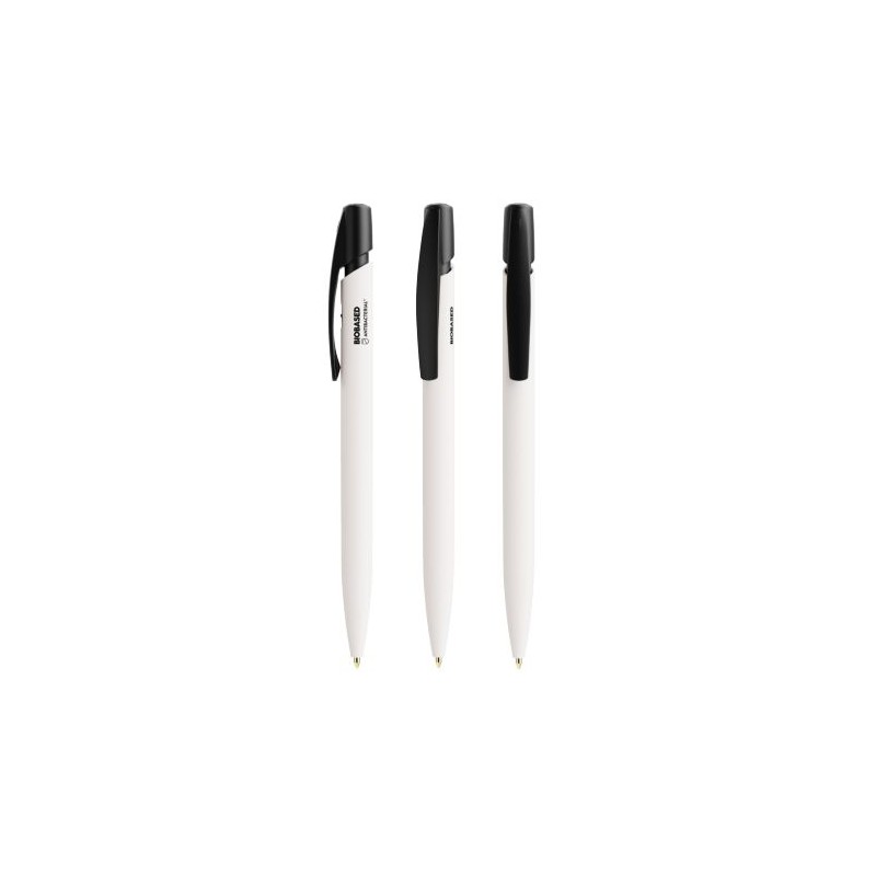Stylo Antibactérien Éco-responsable Personnalisé BIC® Media Clic BIO Based BGUARD™ Matières : plastique Couleurs : blanc impress