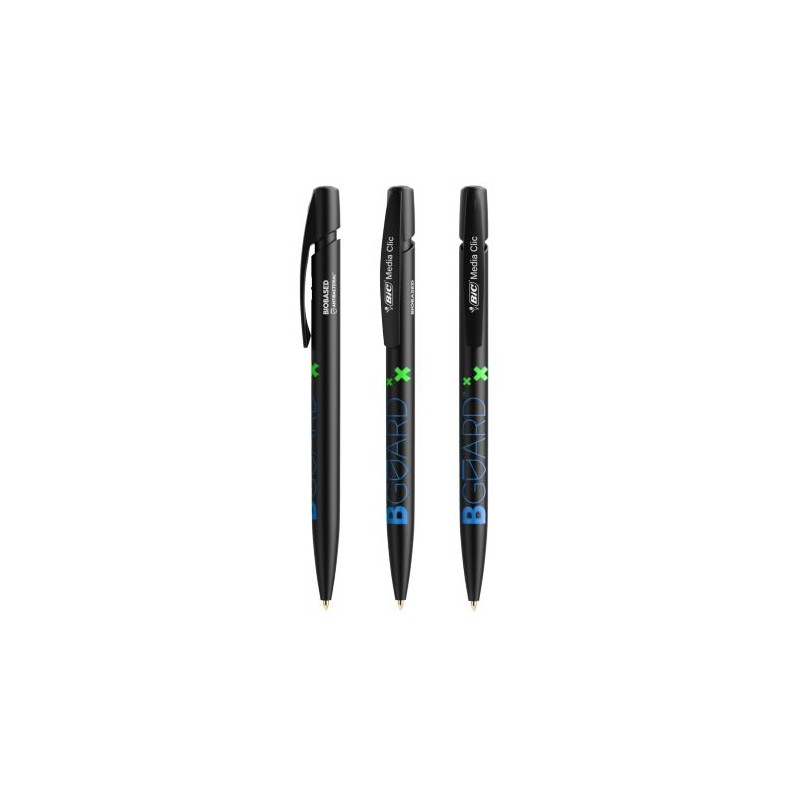 Stylo Antibactérien Éco-responsable Personnalisé BIC® Media Clic BIO Based BGUARD™ Matières : plastique Couleurs : noir livraiso