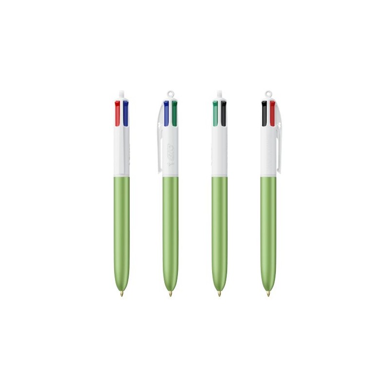 Stylo personnalisé 4 couleurs glacé avec lanyard BIC® pas cher Matières : plastique Couleurs : blanc objet publicitaire robuste