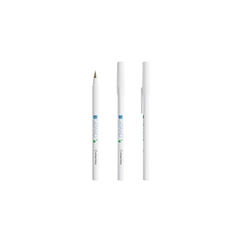 Cadeau Antibactérien Personnalisé Tour de Cou BIC® Round Stic® BGUARD™ Matières : plastique Couleurs : blanc