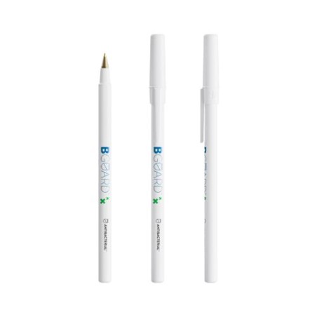 Cadeau Antibactérien Personnalisé Tour de Cou BIC® Round Stic® BGUARD™ Matières : plastique Couleurs : blanc