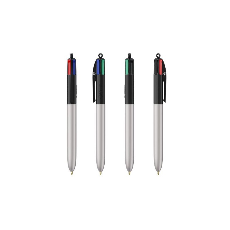 Stylo Bille Personnalisé 4 Couleurs Glacé Fiable pas cher BIC® Round Stic® BGUARD™ Matières : plastique Couleurs : noir personna