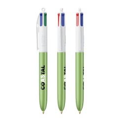 Stylo Bille Personnalisé 4 Couleurs Glacé Fiable pas cher BIC® Round Stic® BGUARD™ Matières : plastique Couleurs : noir 2
