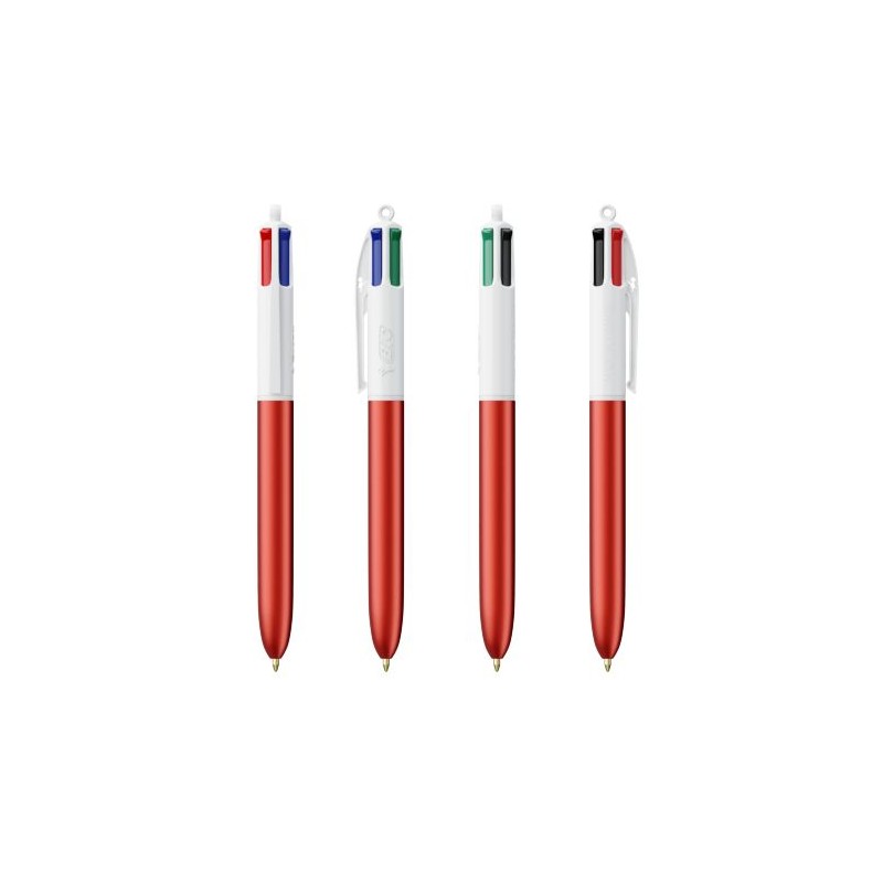 Stylo Bille Personnalisé 4 Couleurs Glacé Fiable pas cher BIC® Round Stic® BGUARD™ Matières : plastique Couleurs : blanc marquag