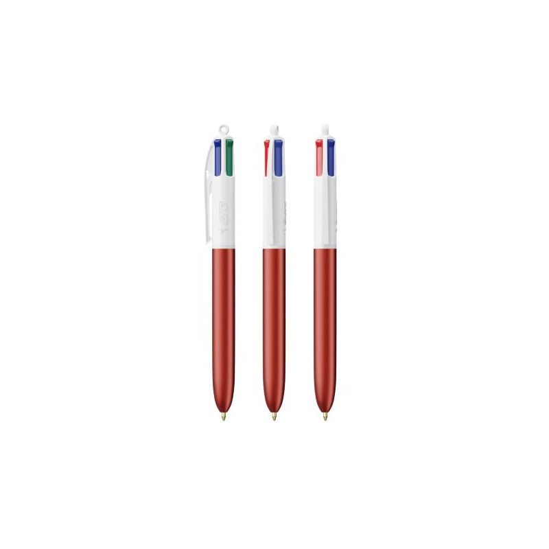 Stylo Bille Personnalisé 4 Couleurs Glacé Fiable pas cher BIC® Round Stic® BGUARD™ Matières : plastique Couleurs : blanc livrais