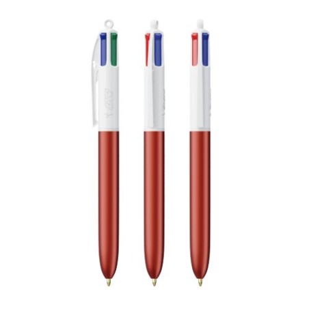 Stylo Bille Personnalisé 4 Couleurs Glacé Fiable pas cher BIC® Round Stic® BGUARD™ Matières : plastique Couleurs : blanc livrais