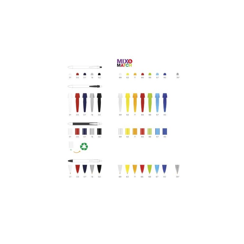 Stylo Bille Éco-responsable Personnalisé Wide Body™ Ecolutions® BIC® Couleurs : blanc marquage laser ultra précis