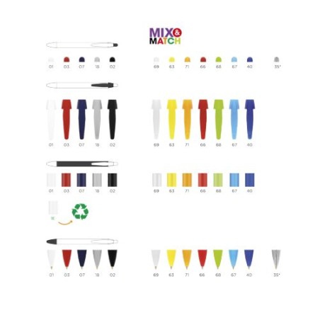 Stylo Bille Éco-responsable Personnalisé Wide Body™ Ecolutions® BIC® Couleurs : blanc marquage laser ultra précis